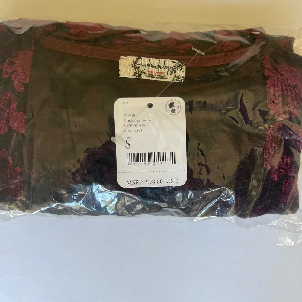 Free People Magic Hour Bodysuit in Midnight Combo Size S - Picture 7 of 8